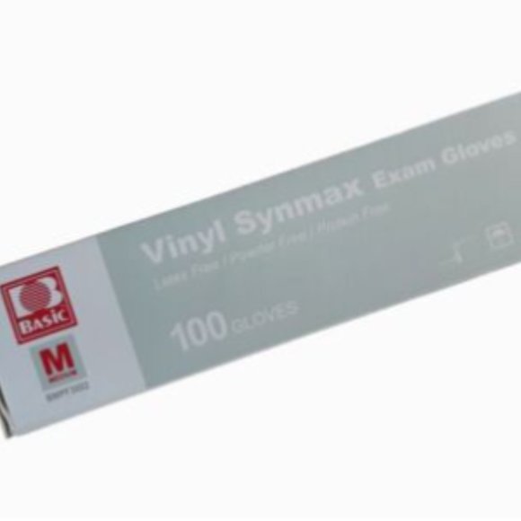 Basic Vinyl Synmax Exam Gloves 300 gloves MEDIUM BMPF3002 latex free - Picture 5 of 5